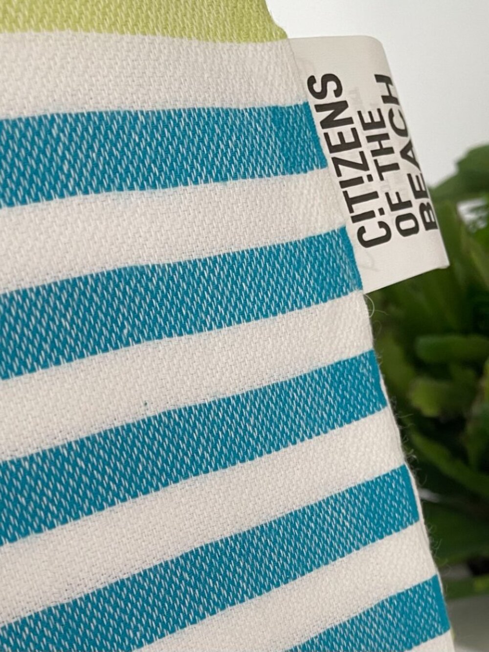 Sand Free Yellow Turquoise Turkish Cotton Beach Bath Towel - Picture 3 of 8